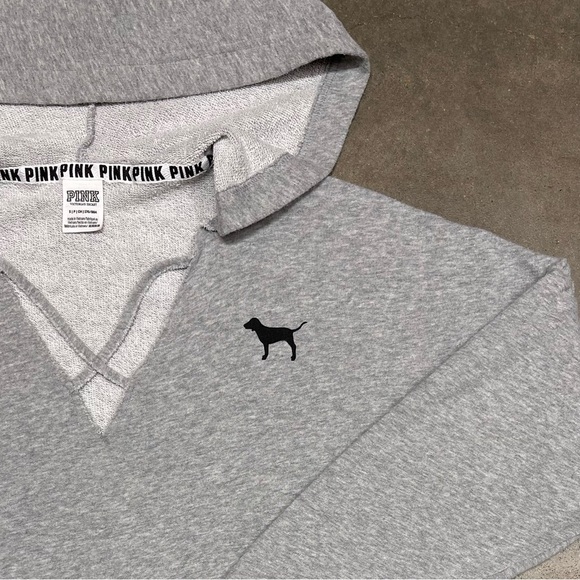 Victoria Secret PINK Logo Hoodie Knit Sweater Y2K - Picture 2 of 9